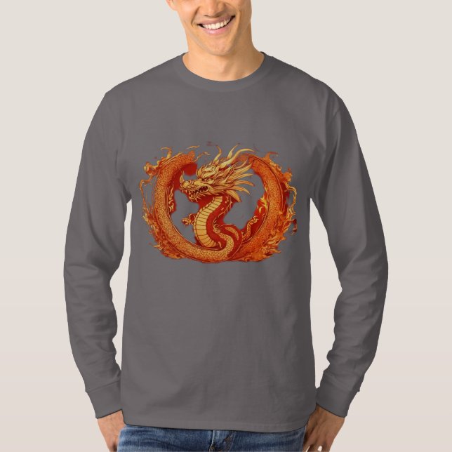 Mystic Unity: Red & Golden Blend Skriv ut T-shirt (Framsida)