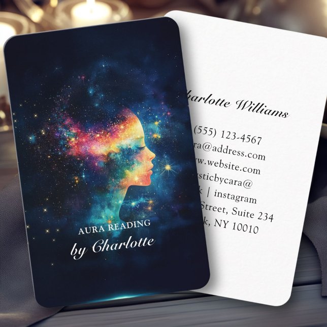 Mystic Universe kvinna Visitkort (Mystic Universe Woman Business Card)