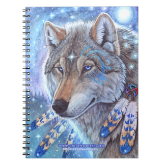 Mystic Varg Notebook Anteckningsbok Med Spiral