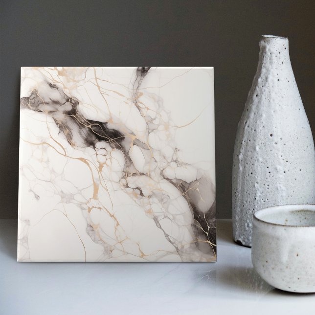 Mystic Veins Faux Smoky Marble Tile Skriv ut Kakelplatta (Skapare uppladdad)