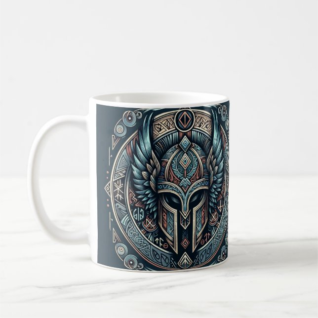 Mystic Viking Rune Helmet Kaffemugg (Vänster)