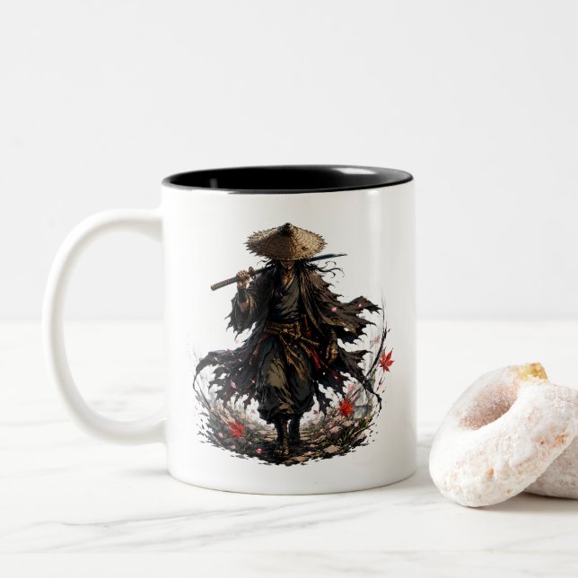 Mystic Wandering Ronin Mugg | Samurajkrigare i Ba (Med munk)