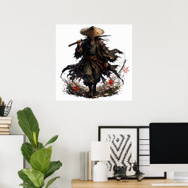 Mystic Wandering Ronin Mugg | Samurajkrigare i Ba Poster