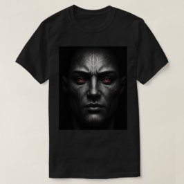 Mystic Warrior with Glowing Crimson Ögon T Shirt