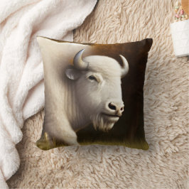Mystic White Buffalo Digital Art Kudde