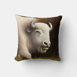 Mystic White Buffalo Digital Art Kudde