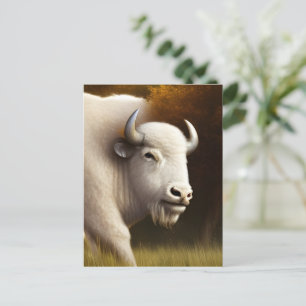 Mystic White Buffalo Digital Art Vykort