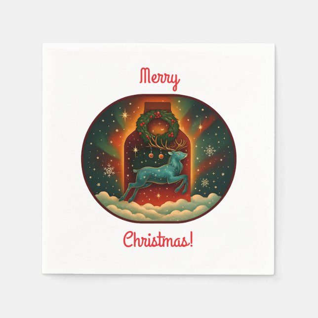 Mystic Winter Stag Pappersservett (Framsidan)