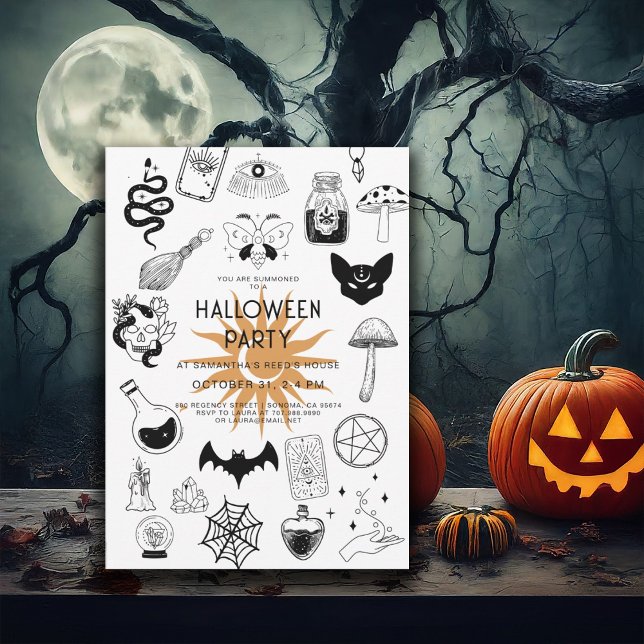 Mystic Witch Halloween fest Inbjudningar (Skapare uppladdad)
