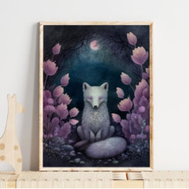 Mystic Woodland Arctic Fox | Utskrift av fogvägg Poster