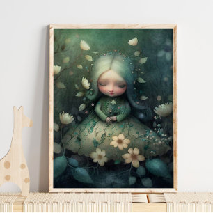 Mystic Woodland Fairy Goddess   Utskrift av mjölkm Poster
