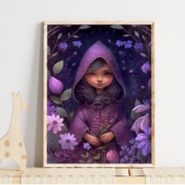 Mystic Woodland Lila Fairy | Utskrift av mjölkmur Poster