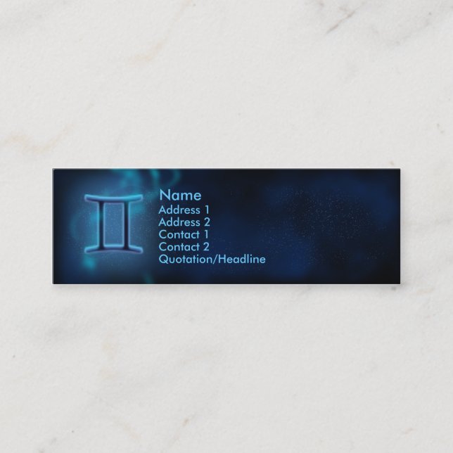 Mystic Zodiac - Gemini Mini Visitkort (Framsida)