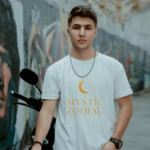 Mystic Zodiac Lyx Mörk Lila Guld Astrologi Sy T Shirt