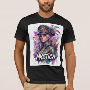 Mystica Fantasy Art T Shirt Färgglad Boho Kvinna