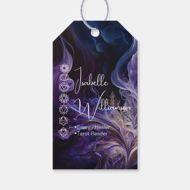 Mystical Amethyst Chakras Reiki Meditation Yoga Presentetikett (Framsidan)