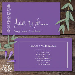 Mystical Amethyst Chakras Reiki Meditation Yoga Visitkort