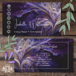 Mystical Amethyst Chakras Reiki Meditation Yoga Visitkort