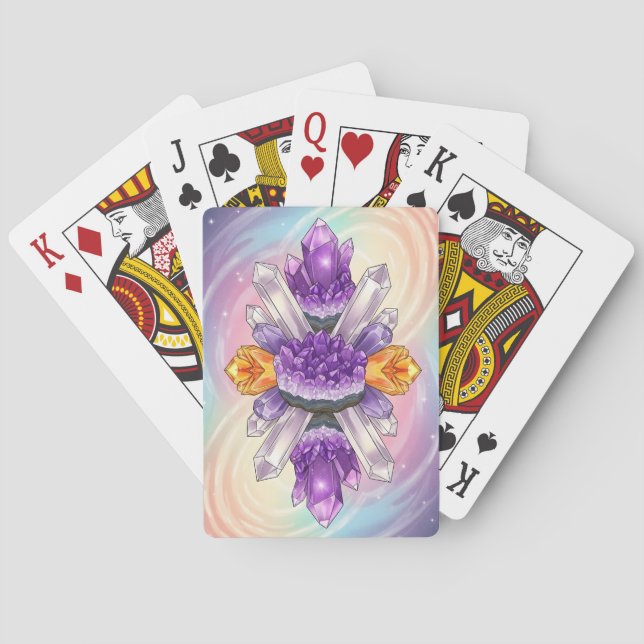 Mystical Amethyst Crystal Ethereal Gemstone Casinokort (Baksidan)