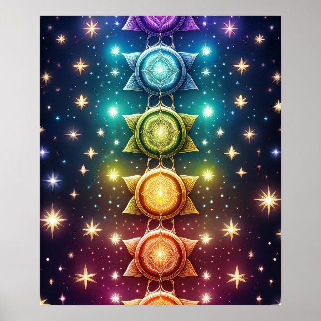 Mystical Andlig Chakras Poster (Framsidan)