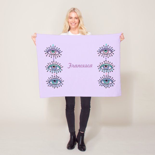 Mystical Andlig Öga Lavender Fleecefilt (På plats)