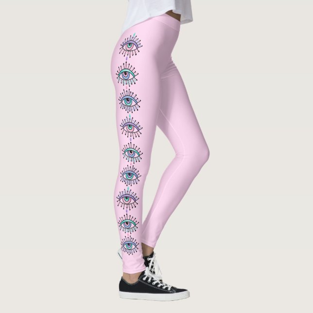 Mystical Andlig Tredje Öga Rosa Leggings (Höger)