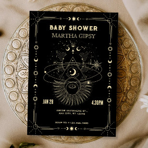 Mystical Art moon celestial Baby dusch Inbjudningar
