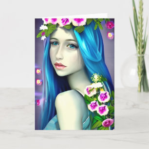 Mystical Art Vacker blå fågel Kort