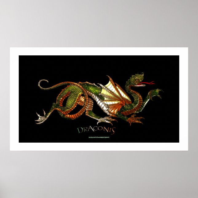 Mystical Asian Dragon Fantasy Art Poster (Framsidan)