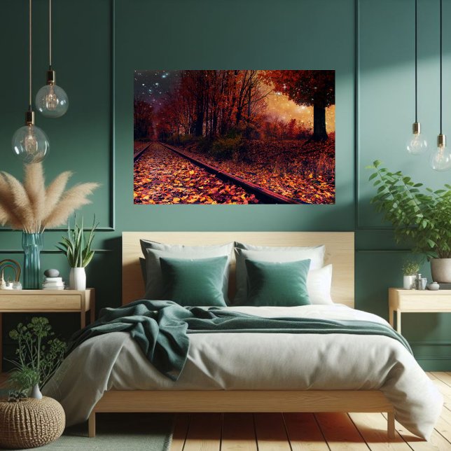 Mystical Autumn Evening Railroad Foliage Poster (Skapare uppladdad)