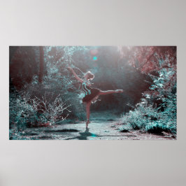 Mystical Ballet Dancer i Frosted Skogen Poster
