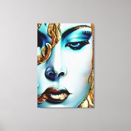 Mystical Beauty Golden Goddess Ai Art Canvastryck