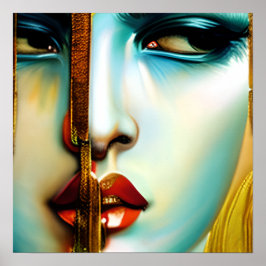 Mystical Beauty Golden Goddess Poster