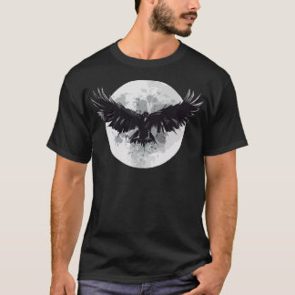 Mystical Bird Mystical Full Moon Raven Kråka Kråka T Shirt