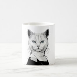 Mystical Black and White Cat of Salem Kaffemugg