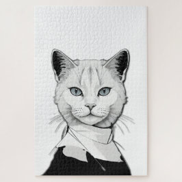 Mystical Black and White Cat of Salem Pussel