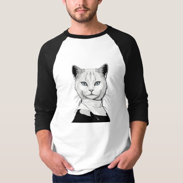 Mystical Black and White Cat of Salem T Shirt (Framsida)