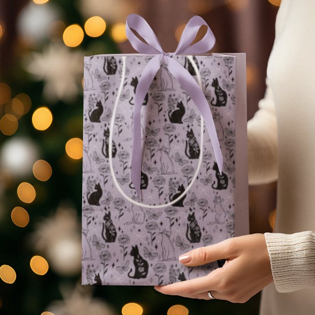 Mystical Black Cat and Butterfly Mönster | Witchy (Skapare uppladdad)