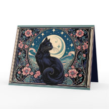Mystical Black Cat Art nouveau