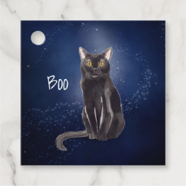 Mystical Black Cat Halloween Gift-Märkre Gåvor Etiketter