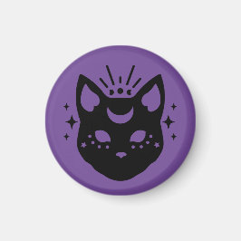 Mystical Black Cat Magnet