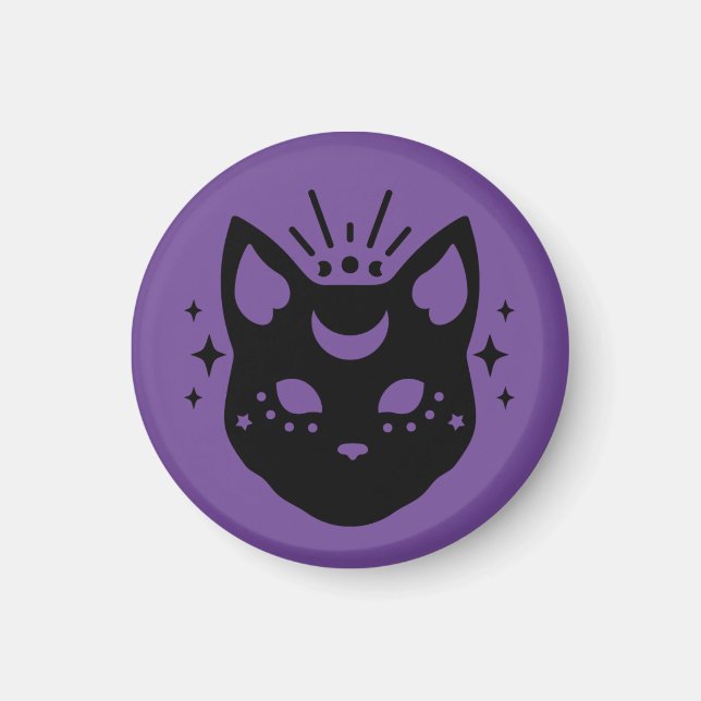Mystical Black Cat Magnet (Framsidan)