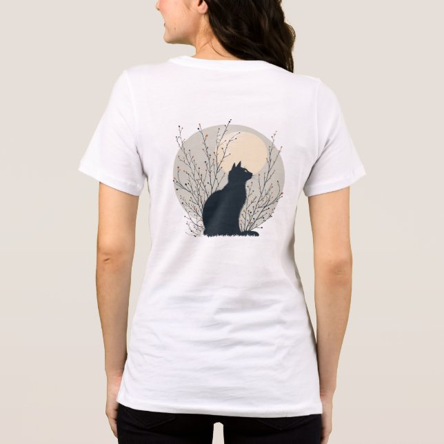 Mystical Black Cat Moonlight T-Shirt (Baksida)