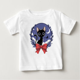 Mystical Black Cat Nightscape T Shirt
