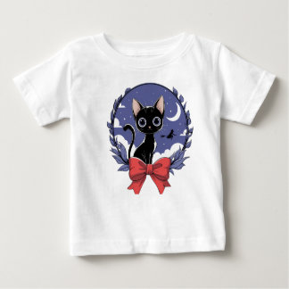 Mystical Black Cat Nightscape T Shirt