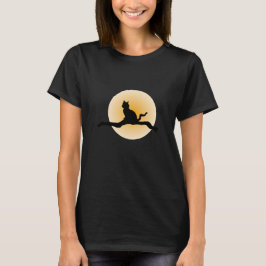 Mystical Black Cat under full måndag - Halloween D T Shirt