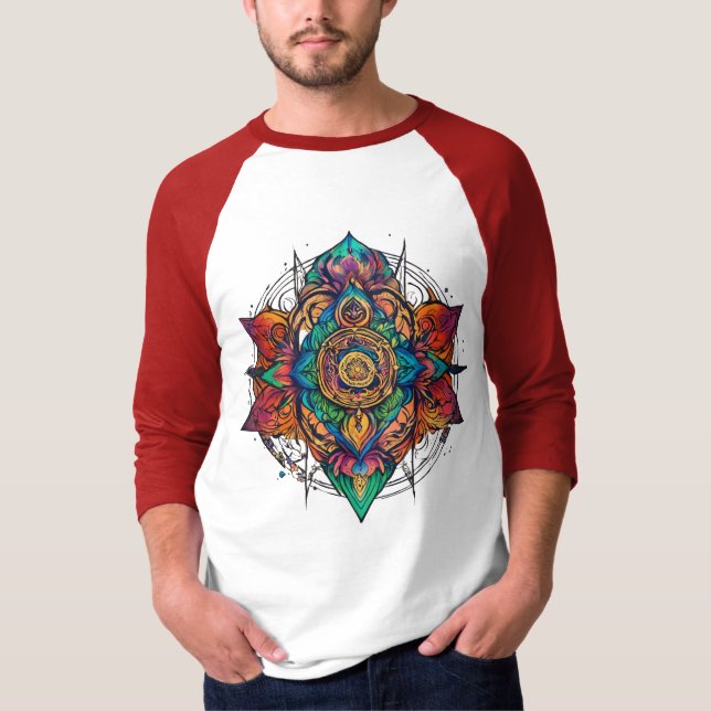 Mystical Bläck Teckning Tattoo Logotyp - Andlig ti T Shirt (Framsida)