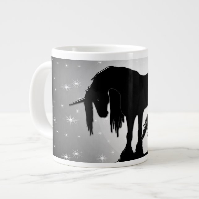 Mystical Black Unicorn (dold måne) Jumbo Mugg (Framsida vänster)