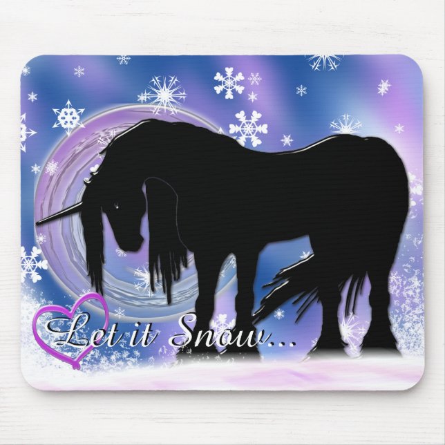 Mystical Black Unicorn (Låt det snöa) Musmatta (Framsidan)