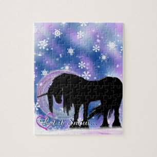 Mystical Black Unicorn (Låt det snöa) Pussel